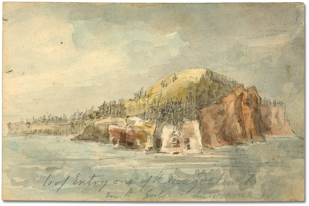 Watercolour: Isle of Entry [one of the Magdalene Islands in the Gulf of St. Lawrence]