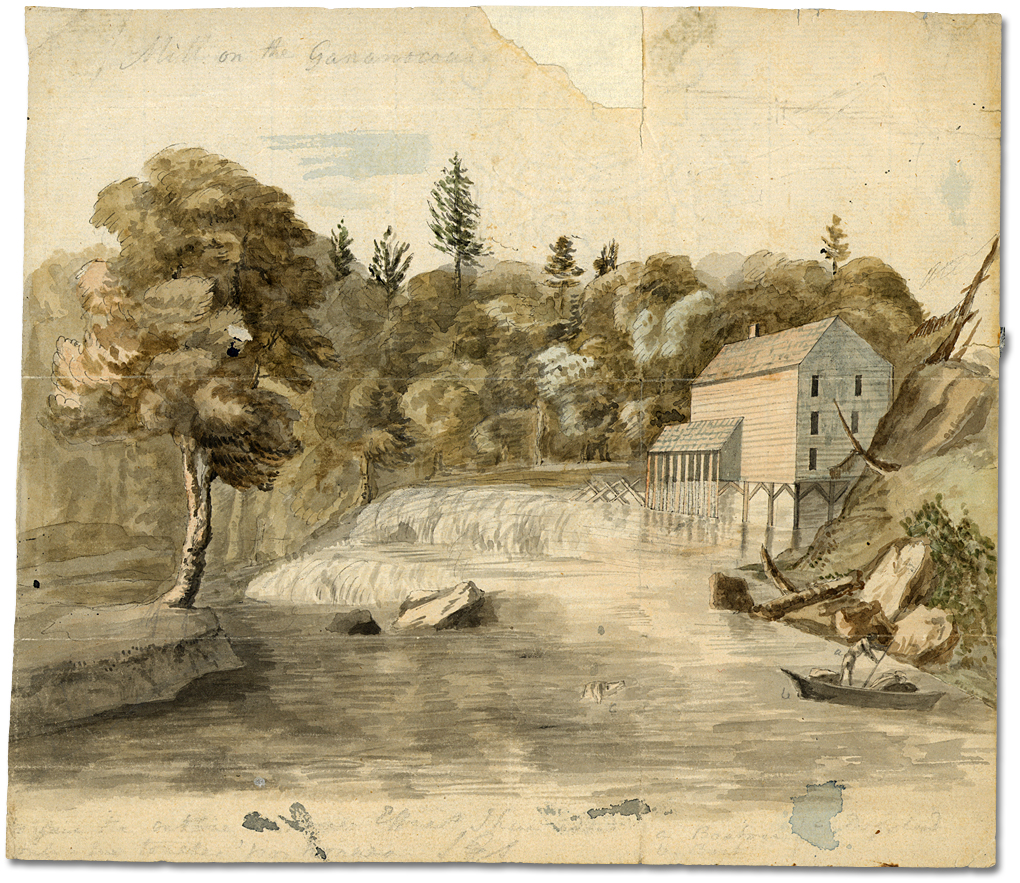 Watercolour: Mill on the Gananocoui, [ca. 1792]