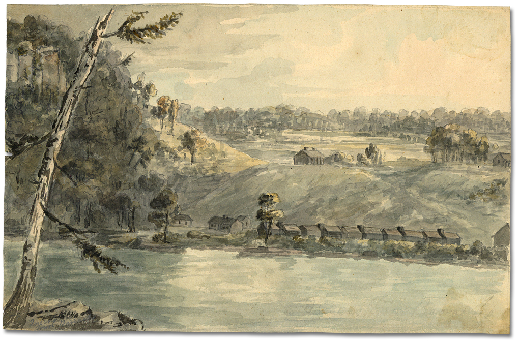 Wartercolour: Queenston Barracks, Ontario, [ca. 1793] 