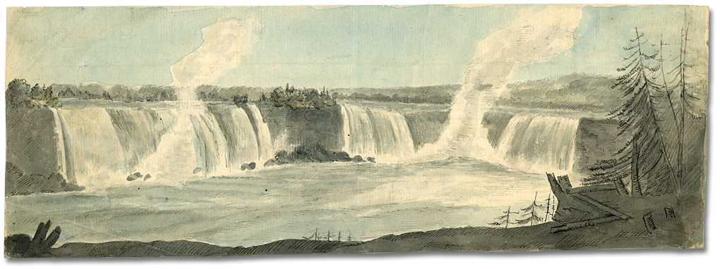 Watercolour: Niagara Falls, Ontario, July 30, 1792 