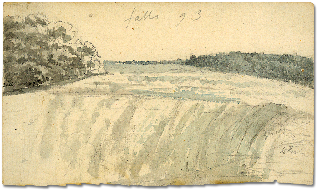 Watercolour: View of the falls, June 29, 1793