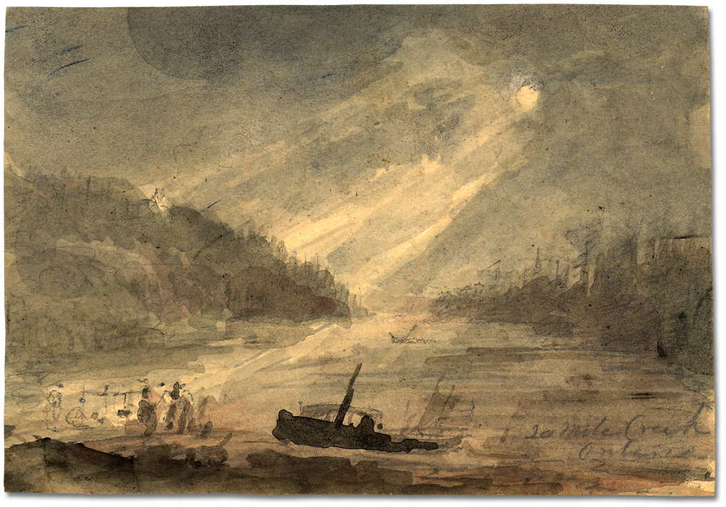 Lavis sur papier : 20 Mile Creek, Ontario, 10 mai 1794
