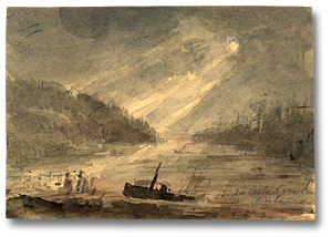 Lavis sur papier : 20 Mile Creek, Ontario, 10 mai 1794 (détail)