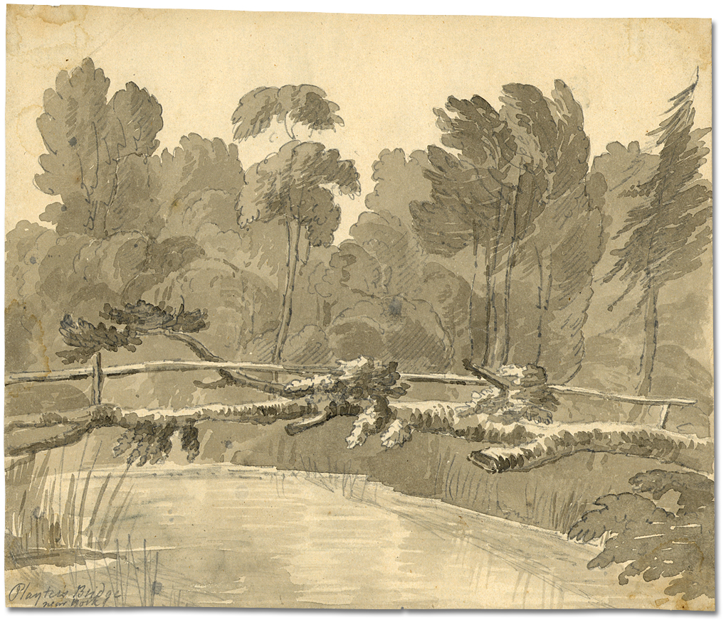 Watercolour: Playter's bridge near York, June 6th, [ca. 1796]