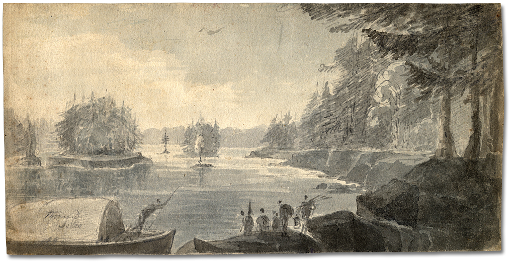Watercolour: Thousand Islands, July 26, [ca. 1796]