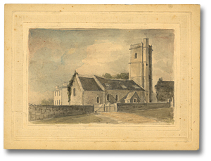 Watercolour: Church in England, [179?], (detail)