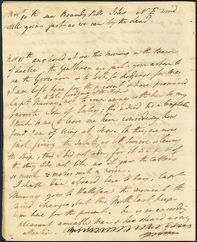Page of Elizabeth Simcoe's Diary