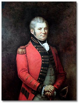 huile sur toile : Colonel John Graves Simcoe [Lieutenant-Gouverneur du Haut-Canada, 1791–1796]