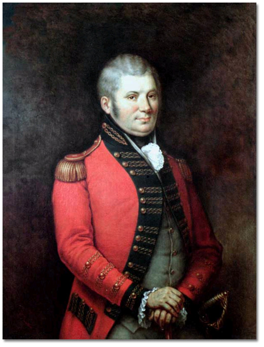 huile sur toile : Colonel John Graves Simcoe [Lieutenant-Gouverneur du Haut-Canada, 1791–1796]
