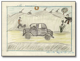 Drawing: "Mi evacuación" (My evacuation), [between 1936 and 1939], Spain