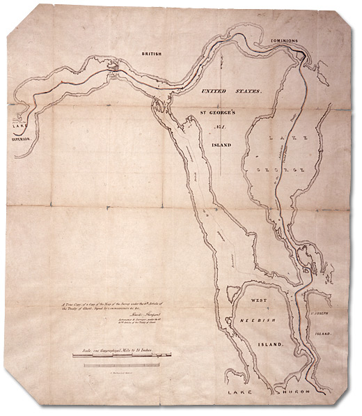 A True Copy of a Copy of the Map of the Survey under the 6th Article of the Treaty of Ghent, [ca. 1826]