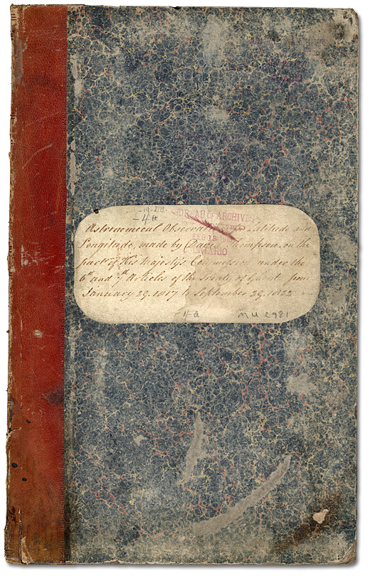 Couverture du carnet n° 4a, 1817-1822