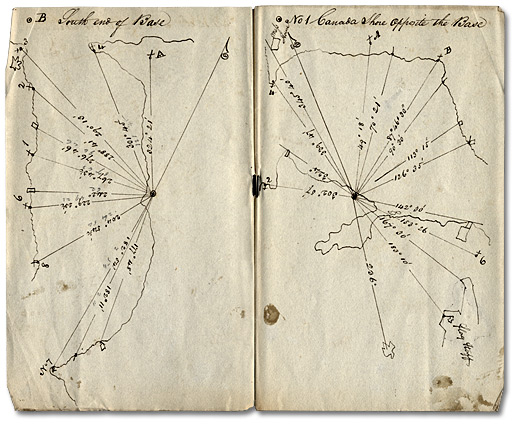 Carte : Notes d'observation et de traverse - arpentage de la Niagara, 1819