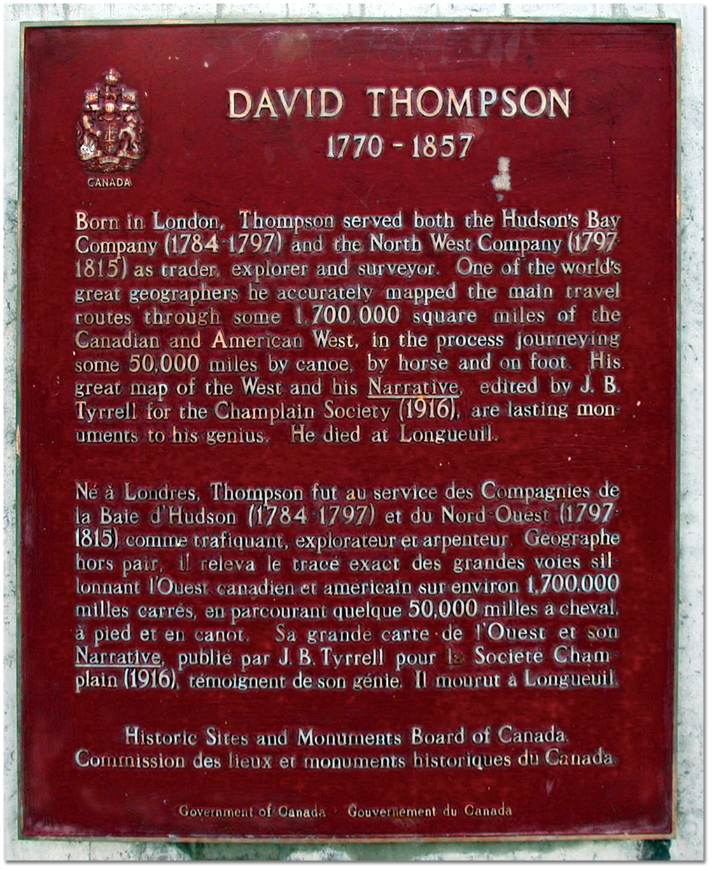 David Thompson 1770-1857