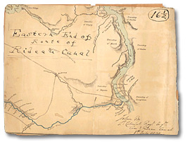 Carte de l'extrémité est du système du canal Rideau, 1830