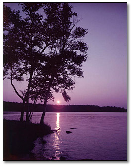 Photographie : Coucher de soleil sur le lac Ahmic, près de Burk's Falls, 1953
