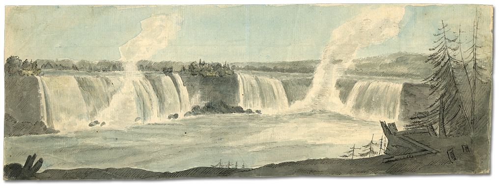 Aquarelle : Chutes Niagara, Ontario, 30 juillet 1792