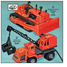 Eaton's Christmas Catalogue, 1962: Bulldozer and power shovel