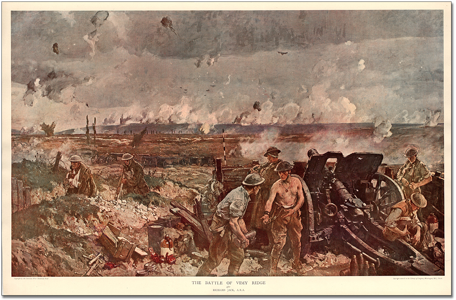 The Battle of Vimy Ridge (1917) d'après Richard Jack, A.R.A.