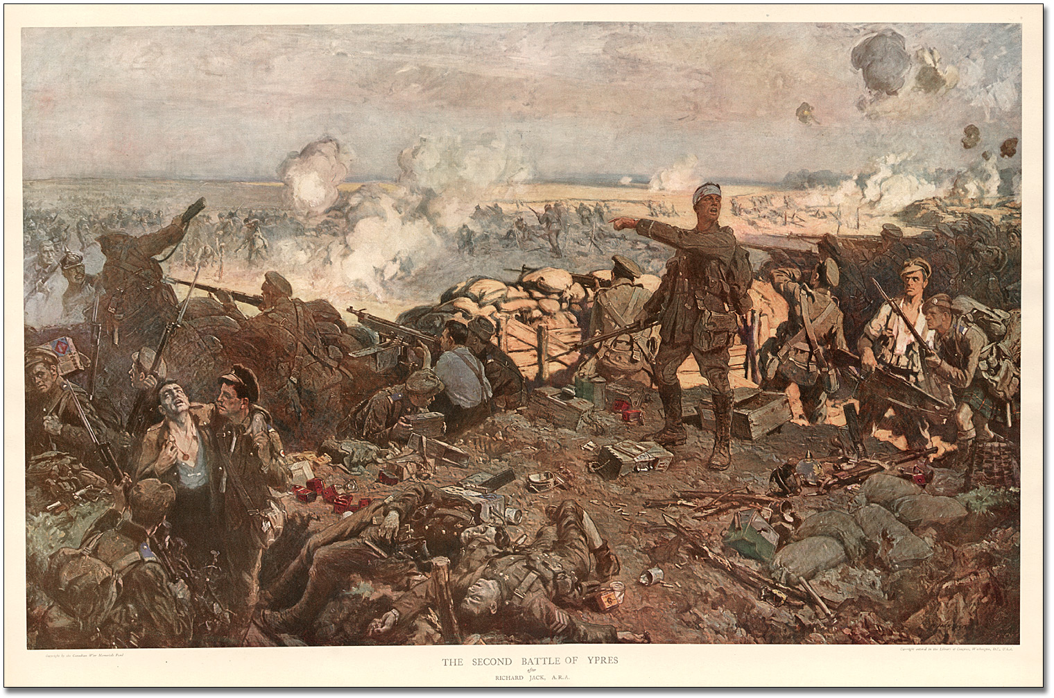 The Second Battle of Ypres, [vers 1915] d'après Richard Jack 