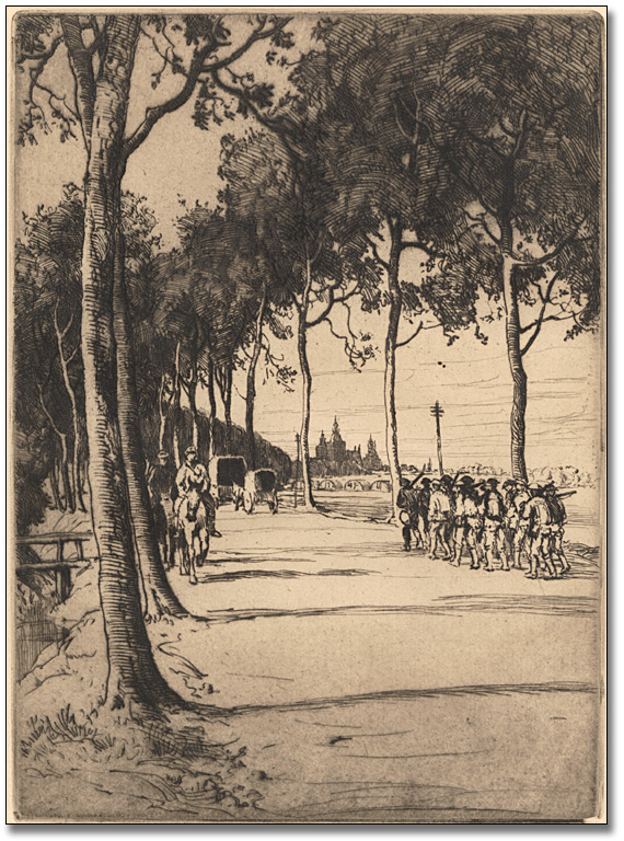 Approaching Poperinghe, Belgium, 1917