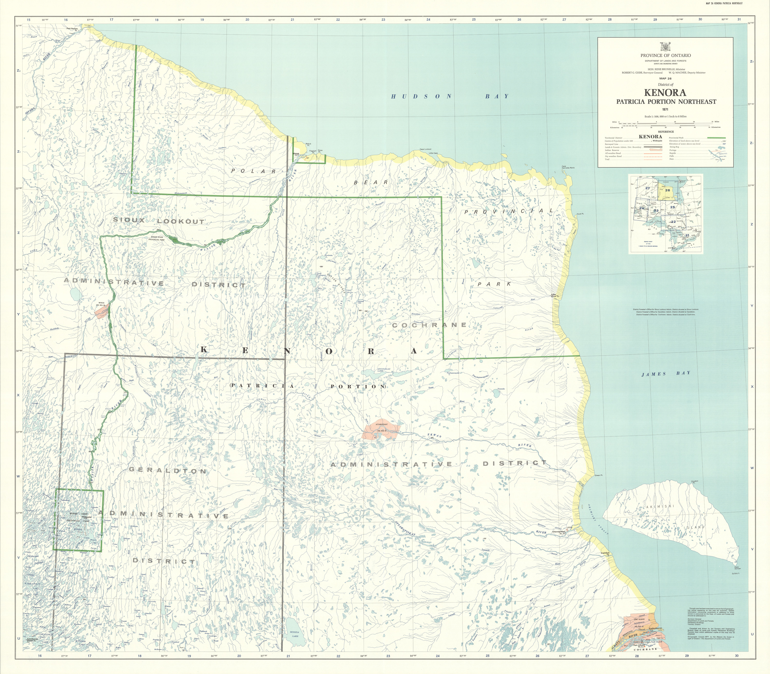 District of Kenora Patricia Portion Northwest 1971