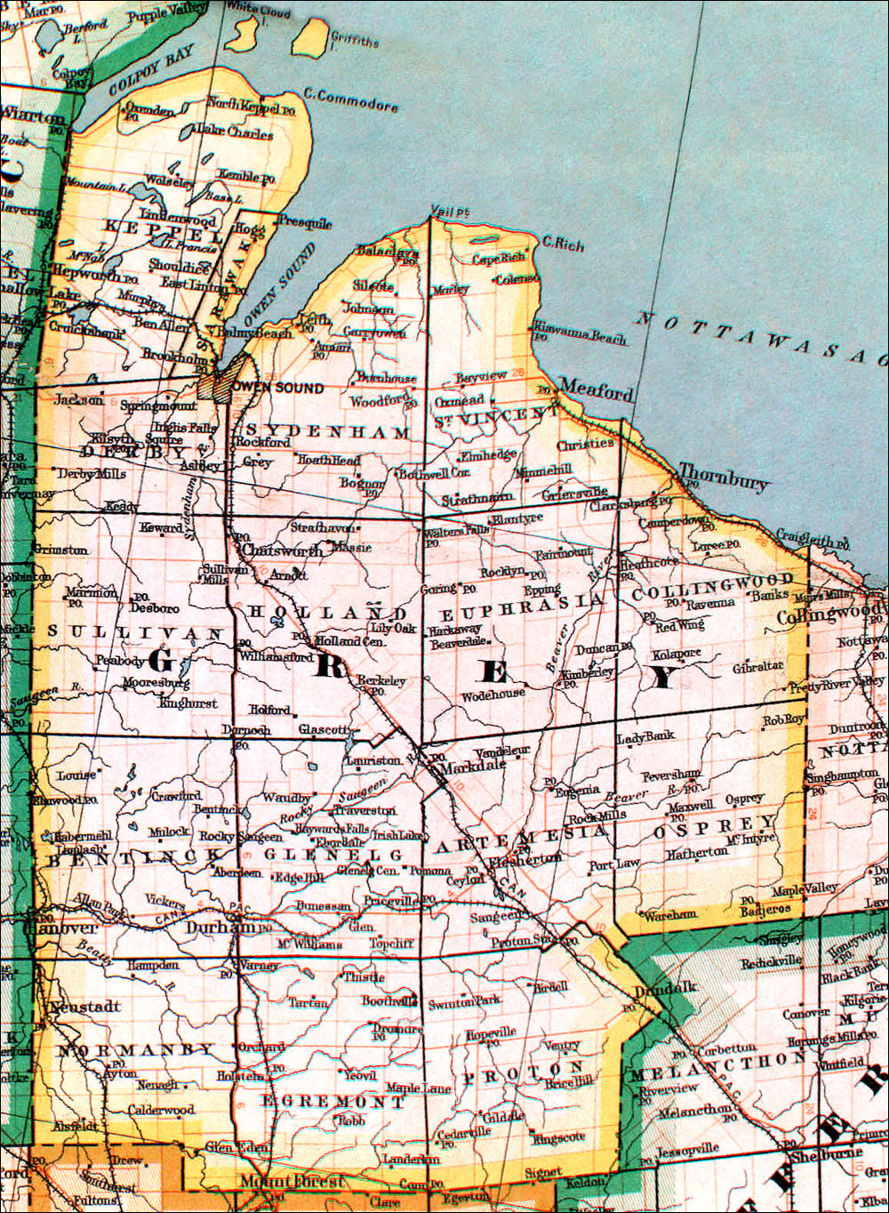 Large scale map of County of Grey