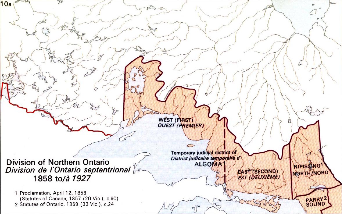 Large scale map of Ontario's northern districts - 1869