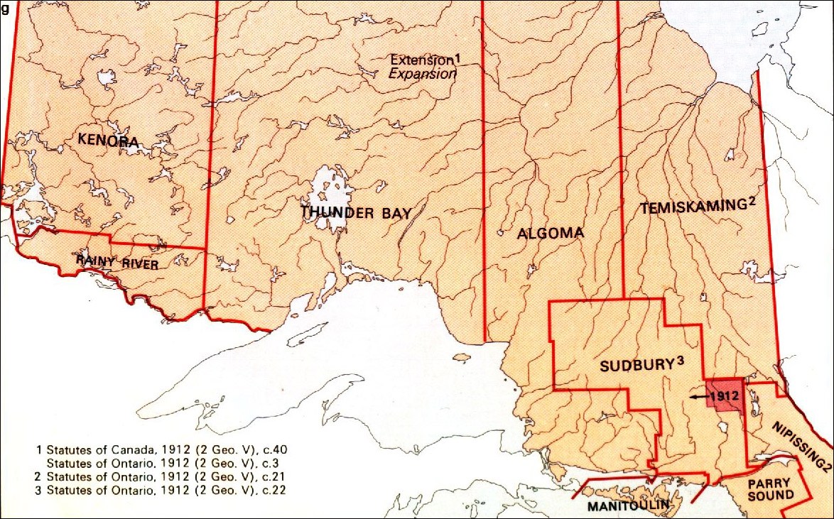 The Changing Shape of Ontario: Districts of Northern Ontario - 1912