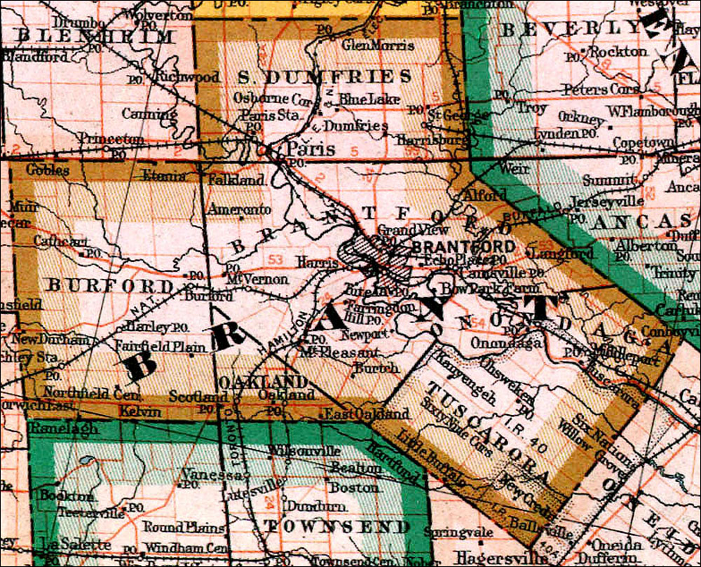 Large scale map of Comté de Brant
