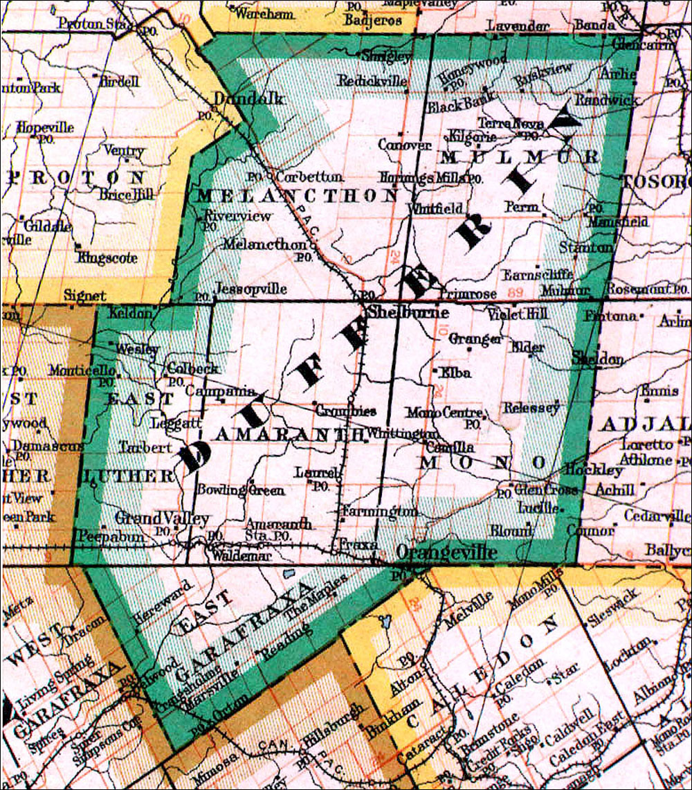 Large scale map of Comté de Dufferin