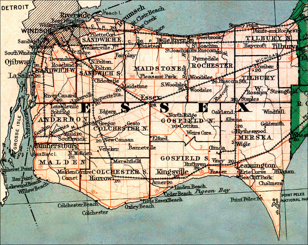 Large scale map of Comté de Essex