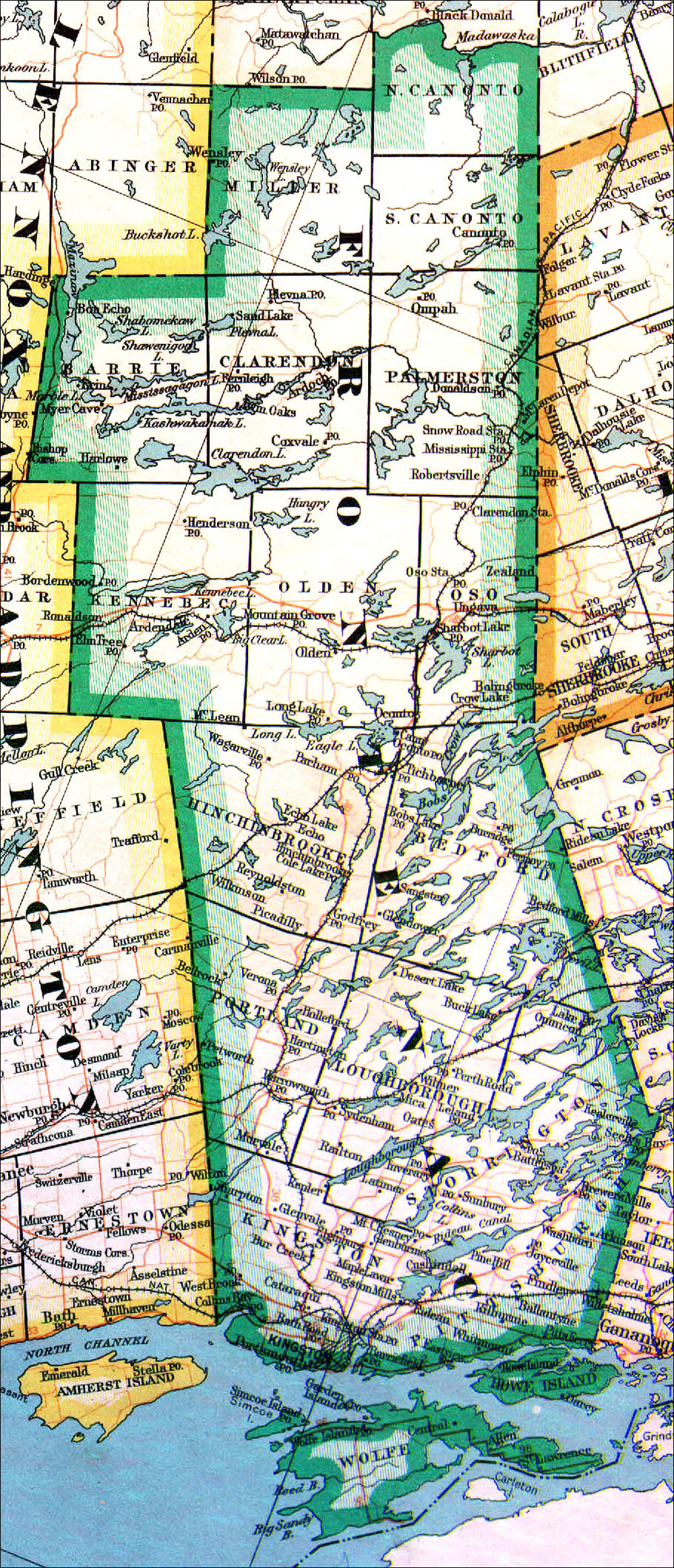 Large scale map of Comté de Frontenac