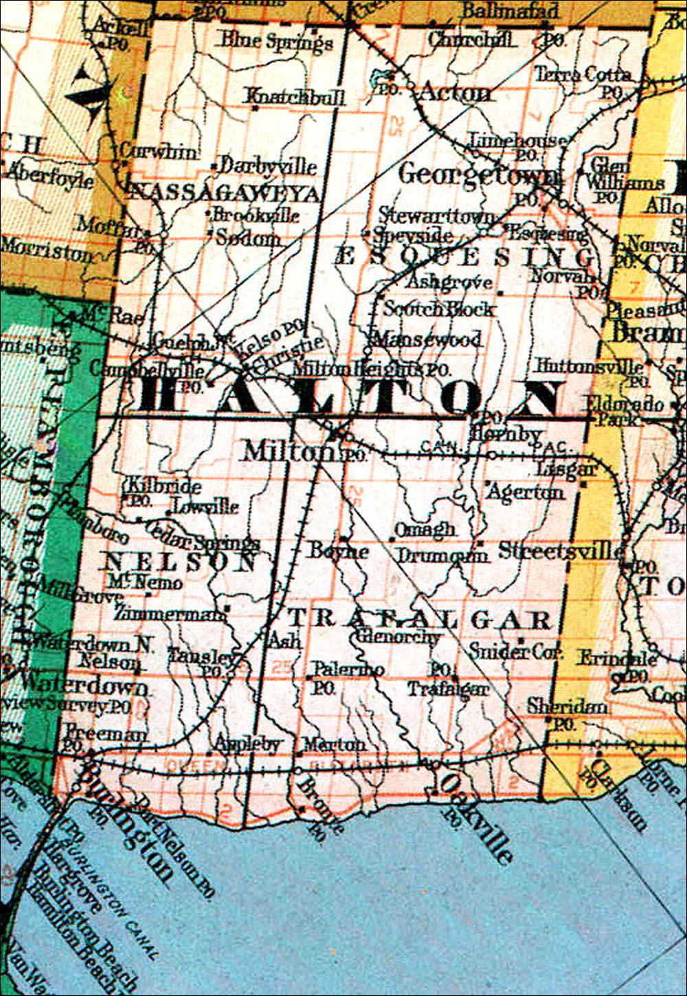 Large scale map of Comté de Halton