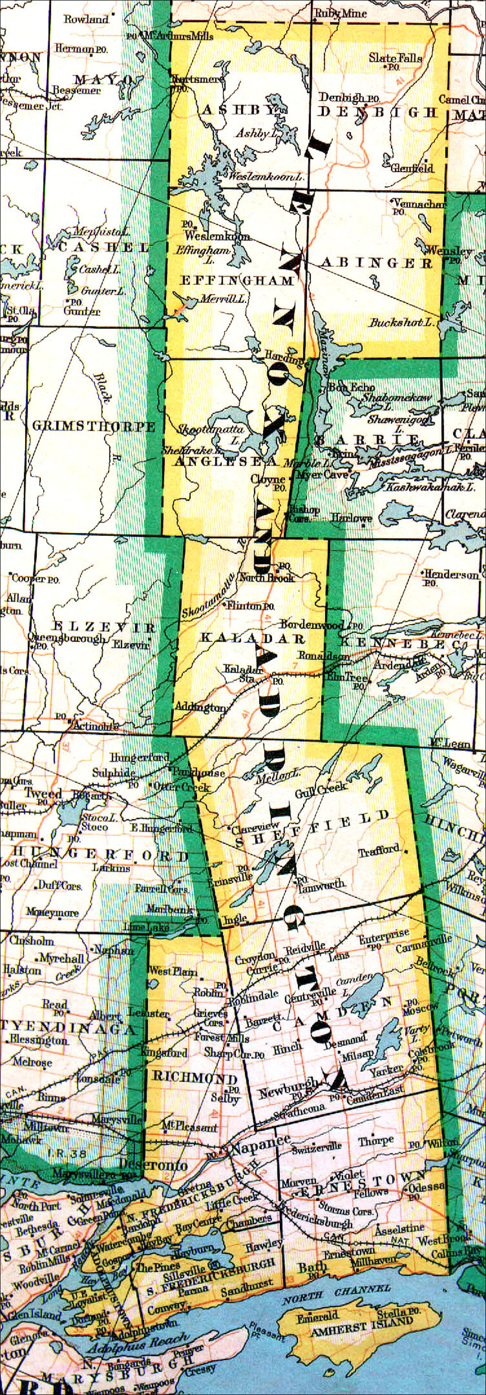 Large scale map of Comté de Lennox and Addington