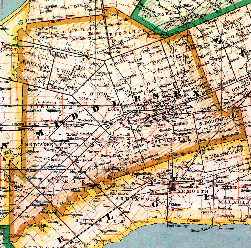 Large scale map of Comté de Middlesex