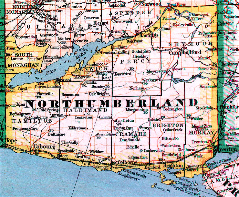 Large scale map of Comté de Northumberland