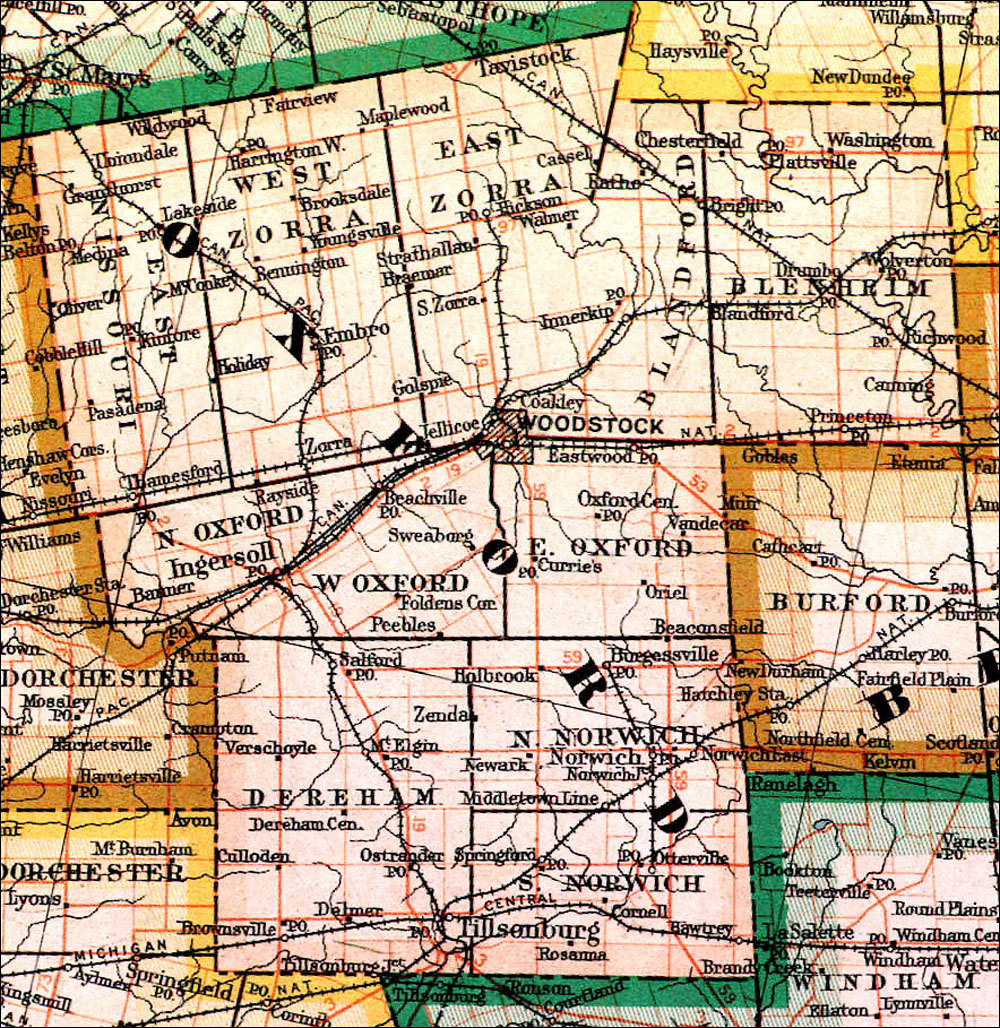 Large scale map of Comté de Oxford