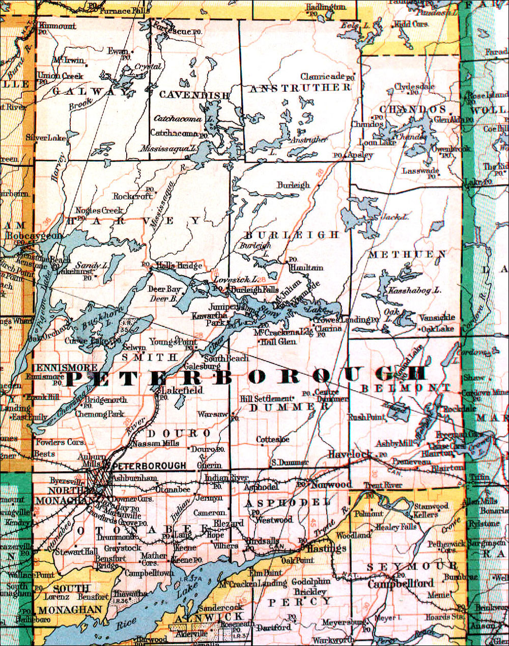 Large scale map of Comté de Peterborough