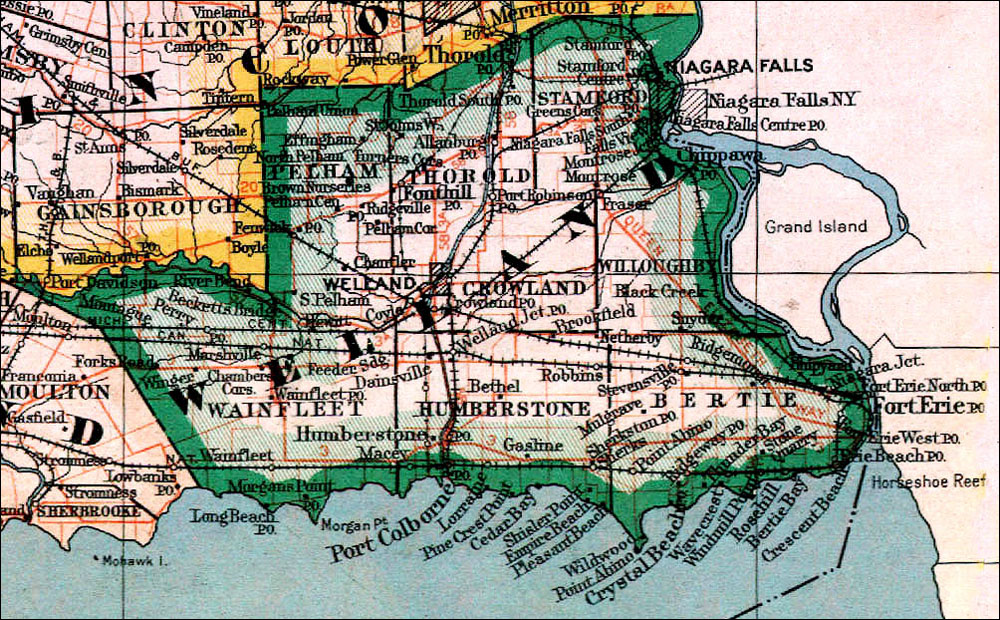 Large scale map of Comté de Welland