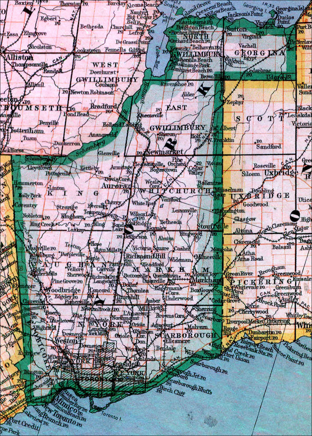 Large scale map of Comté de York