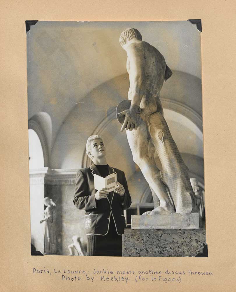 Jackie observing the Discobolus at the Musée du Louvre, Paris, France
