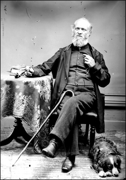 Portrait de M. Kirk et de son chien, Elora, Ontario, [entre 1860 et 1929] 