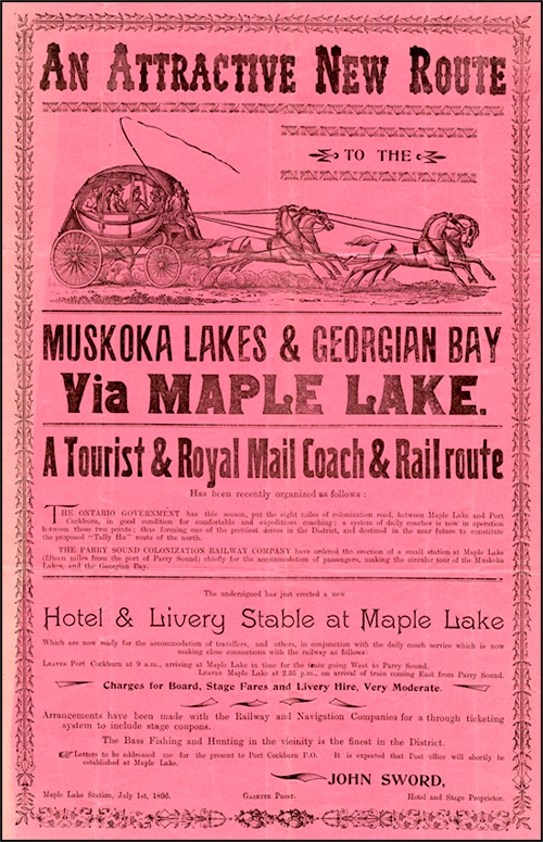 Affiche du transport routier au temps de la colonisation, 1896 