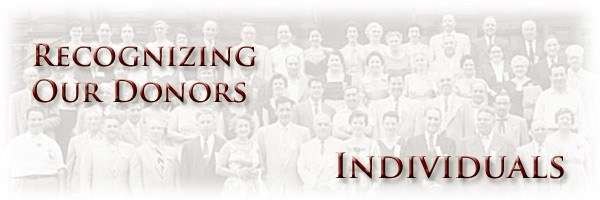Recognizing Our Donors: Individuals - Page Banner