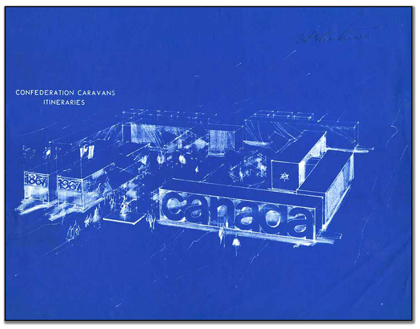 Front cover of Centennial Caravans itineraries, ca. 1965