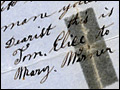 Copies of the signatures on the bottom of a letter written in 1854