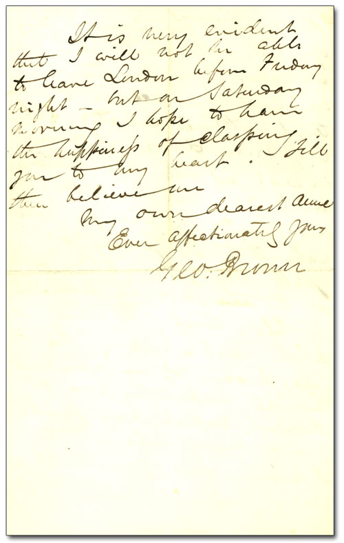 Letter from George Brown to Anne Nelson (Brown), 12 November 1862