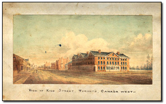 Vue due rue King, Toronto, Canada Ouest (Ontario), v. 1842
