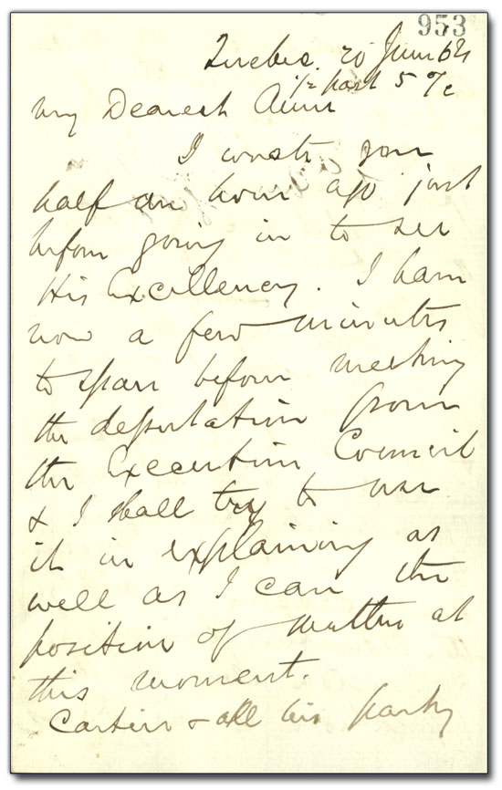 Letter from George Brown to Anne Brown, 20 June 1864
